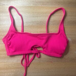 Target hot pink medium bikini top with cutout